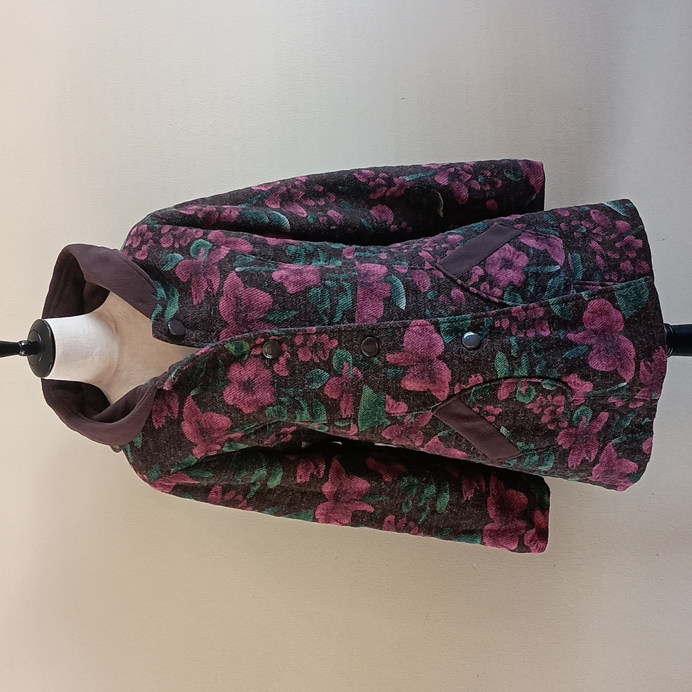 Floral Coat With Fleece Hood By Funky People Anthropology